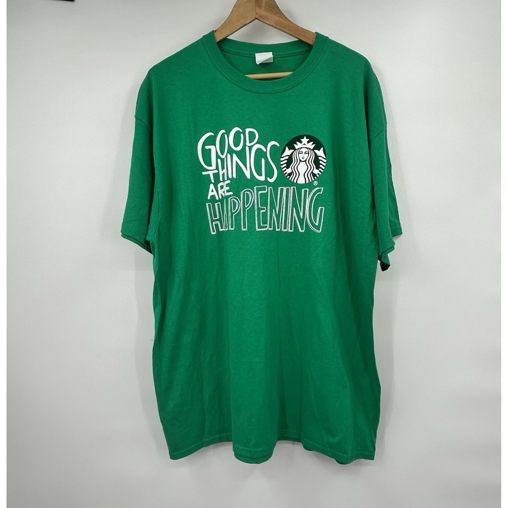 Starbucks Employee Exclusive T Shirt XL Green Good Things Happening Coffee Tee